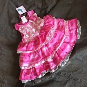 SAVANNAH 2 pc Twirl Tier Tye Dye & Lace Dress. P/A1052/3